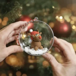 Kreativset - Weihnachtskugeln mit Clay-Figuren
