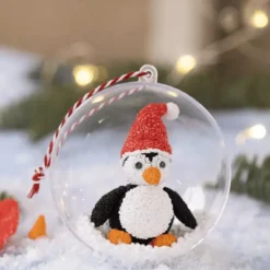Kreativset - Weihnachtskugeln mit Clay-Figuren