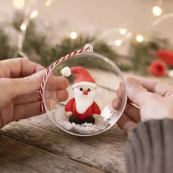 Kreativset - Weihnachtskugeln mit Clay-Figuren
