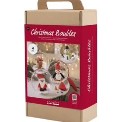 Kreativset - Weihnachtskugeln mit Clay-Figuren