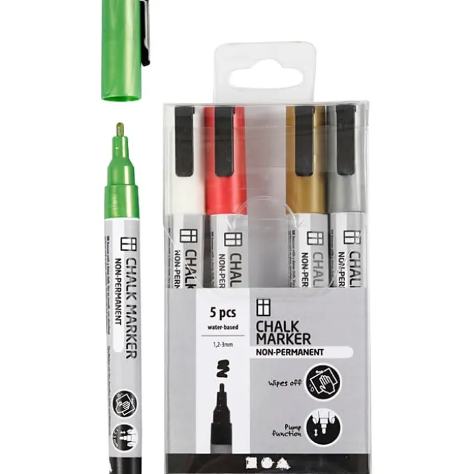 Kreidestifte - Metallic-Farben, 5 Stk.