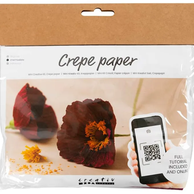 Krepppapier Bastelset Mini - Mohnblumen