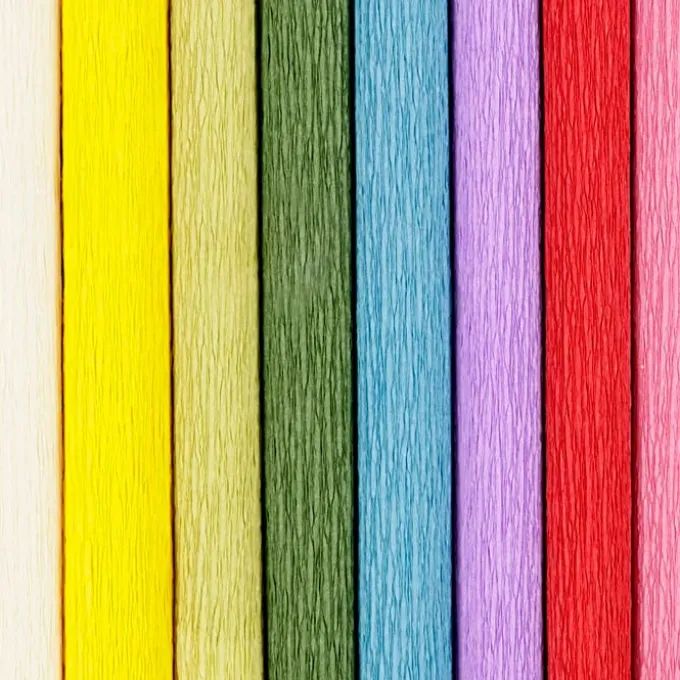 Krepppapier - Standardfarben, 8 Blatt