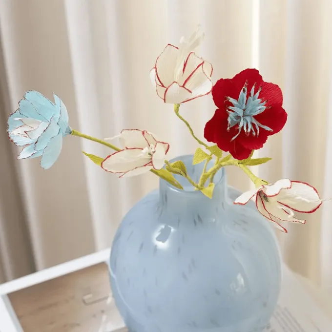 Krepppapier, 8 x 25x60 cm - blau/grün