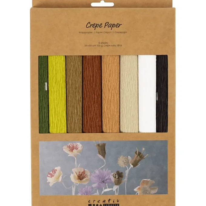 Krepppapier, 8 x 25x60 cm - natur