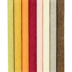 Krepppapier - zarte Naturfarben, 8 Blatt