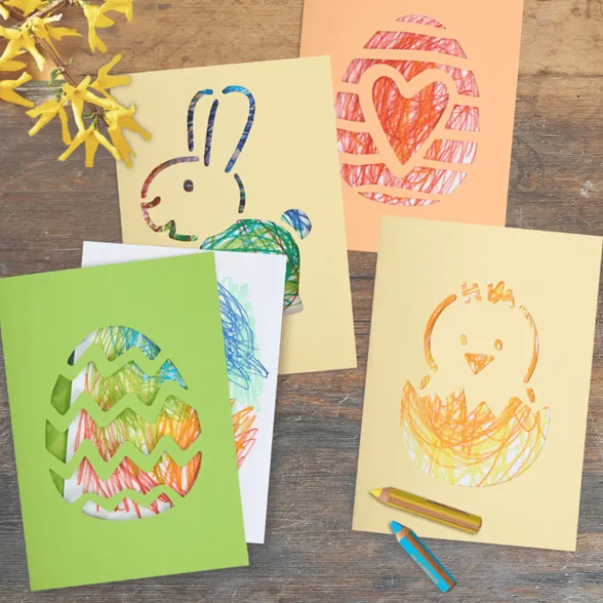 Kritzelkarten für Ostern, 12 Stk.