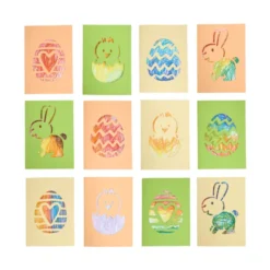 Kritzelkarten für Ostern, 12 Stk.