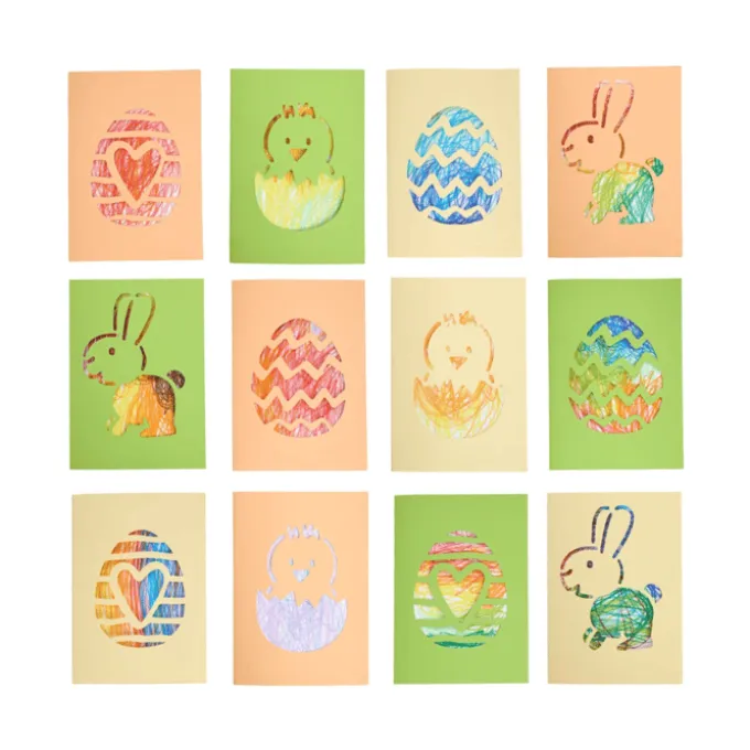 Kritzelkarten für Ostern, 12 Stk.