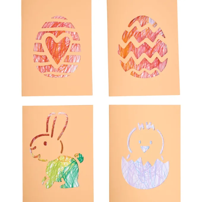 Kritzelkarten für Ostern, 12 Stk.