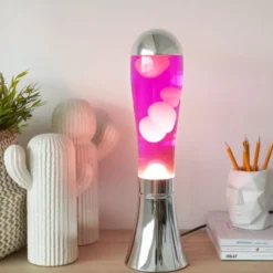 Lavalampe - Silber/Pink