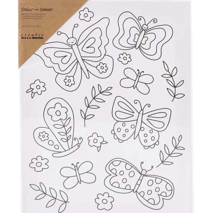 Leinwand Ausmalen 24x30 cm - Schmetterlinge
