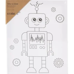 Leinwand zum Ausmalen 24x30 cm - Roboter