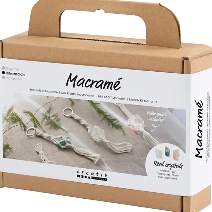 Macramé-Set - Schlüsselringe mit Kristalle