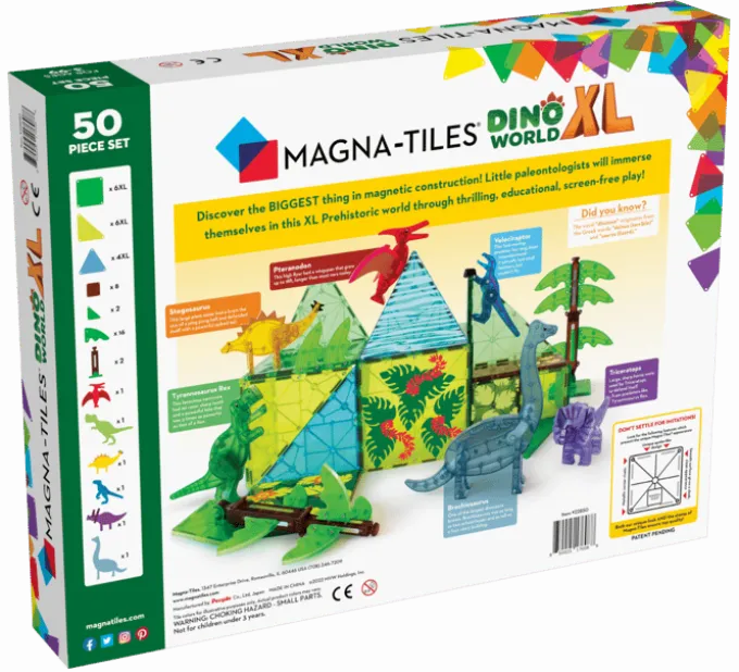 Magna-Tiles - Dino World XL, 50 Teile