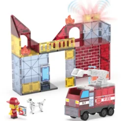 Magna-Tiles | Feuerwehr mit Ton und Licht, 50 Stk.
