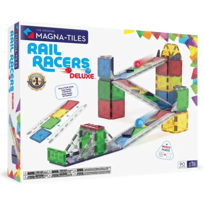 Magna-Tiles | Rail Racers Deluxe Kugelbahn, 90 Stk