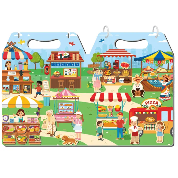 Magnetisches Spielset - Auf dem Marktplatz