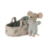 Maileg - Babymaus in Tragetasche - Blau