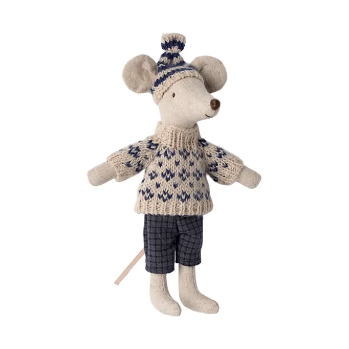 Maileg - Wintermaus mit Skiset, Papa - Blau