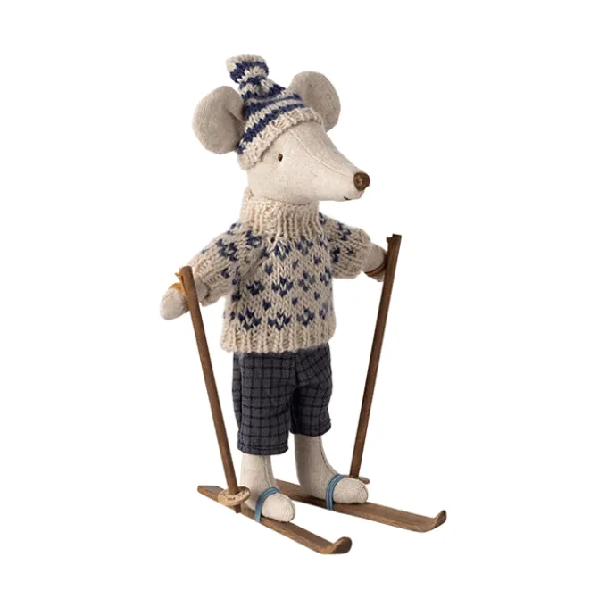 Maileg - Wintermaus mit Skiset, Papa - Blau