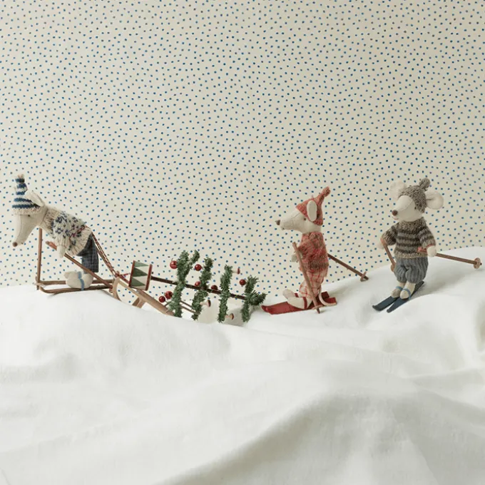 Maileg - Wintermaus mit Skiset, Papa - Blau
