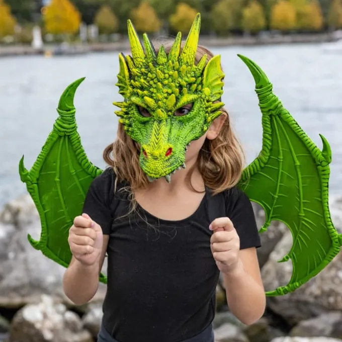 Maske Drache - grün
