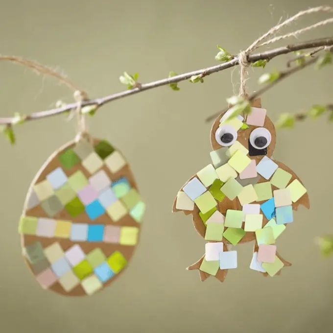 Mini Bastelset Ostern - Papiermosaike, 2 Stk.