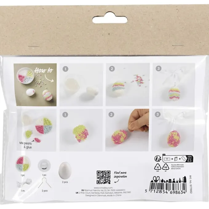 Mini Bastelset - Pearl Clay Ostereier, 2 Stk.