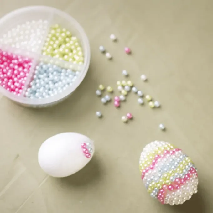Mini Bastelset - Pearl Clay Ostereier, 2 Stk.