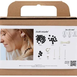 Mini Schmuck-Bastelset - Achatperlen, schwarz