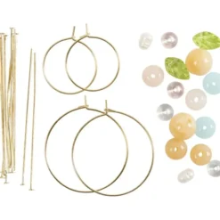 Mini Schmuckbastelset - Kreolen mit Perlen