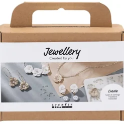 Mini Schmuck-Bastelset - Rosen (weiß/beige)