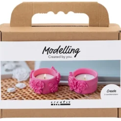 Modellier-Set – Blumen-Teelichthalter, 2 Stk.