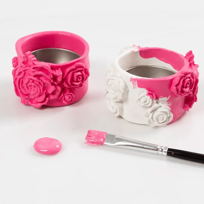 Modellier-Set – Blumen-Teelichthalter, 2 Stk.