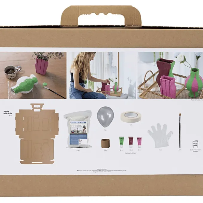 Modellierset mit Pulp - Vasen, 3 Stk.