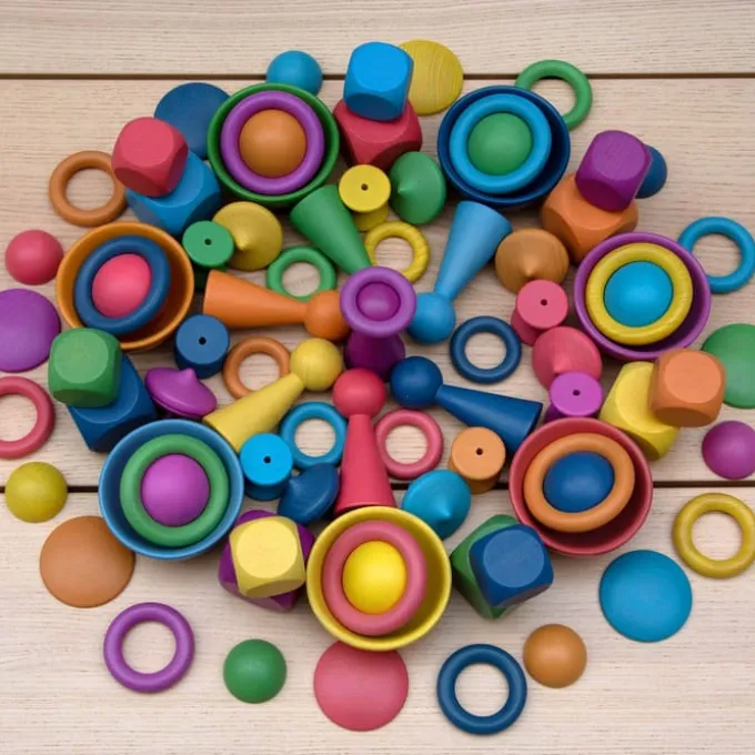 Montessori-Set - Regenbogen, 84 Teile