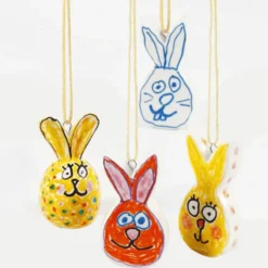 Osterhase aus Keramik, 3 Stk