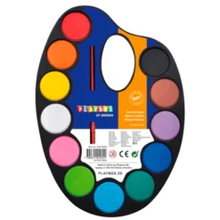 Palette mit Pinsel & Wasserfarben, 12 Stk.