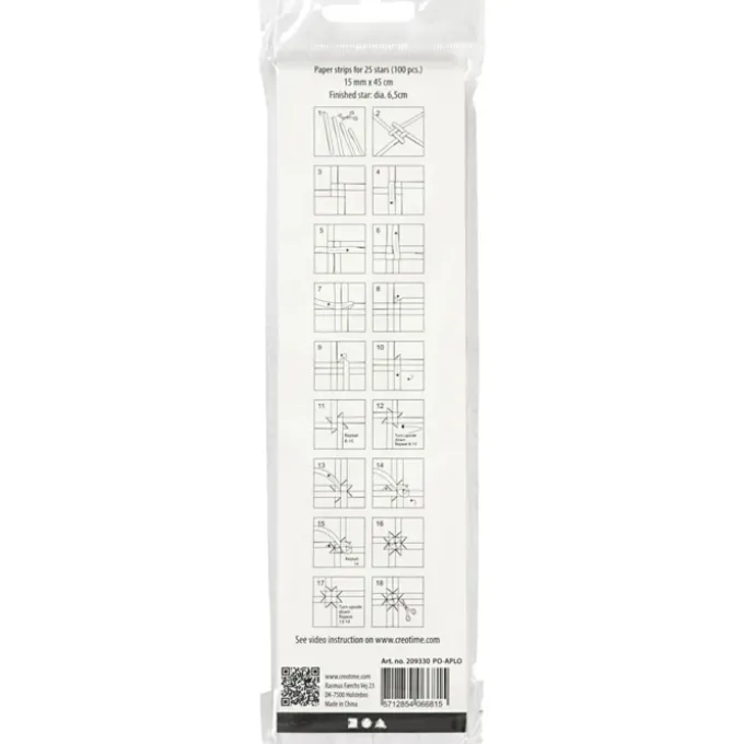 Papierstreifen (100 Stk) für Sterne, weiß