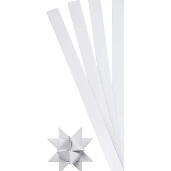 Papierstreifen (100 Stk) für Sterne, weiß