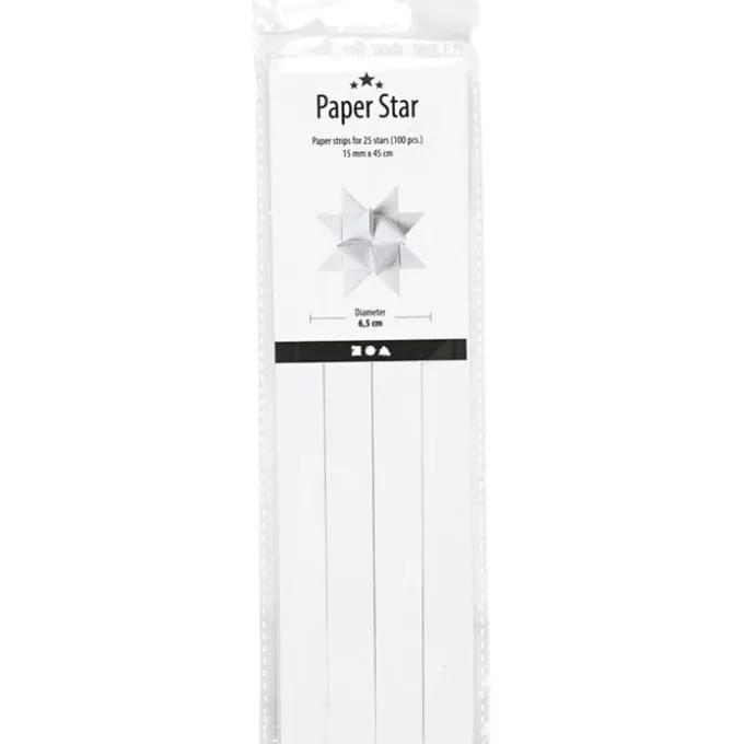 Papierstreifen (100 Stk) für Sterne, weiß