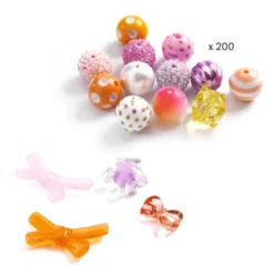 Plastikperlen – Goldmix, 200+ Stk.