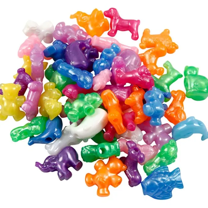 Plastikperlen Tierfigurenmix - ca. 32 Stk.