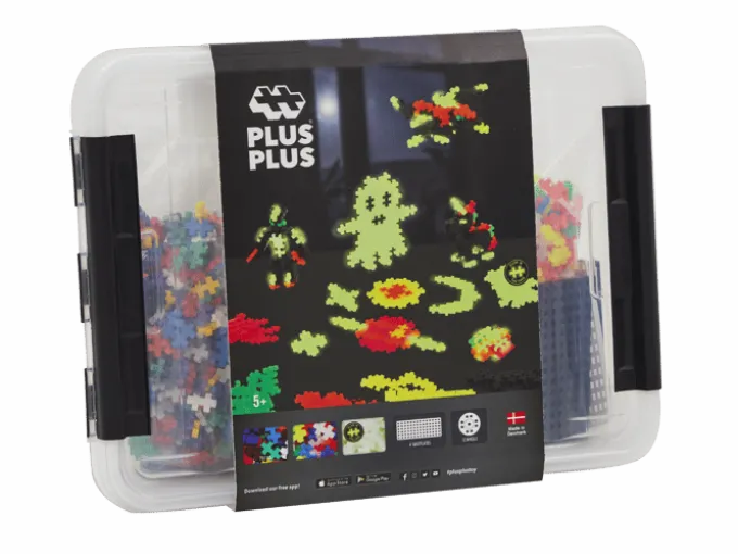Plus-Plus - Glow Mix Bausteine mit Box, 2000 Stk.
