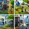 Polizeistation aus Holz m. 13 Teilen