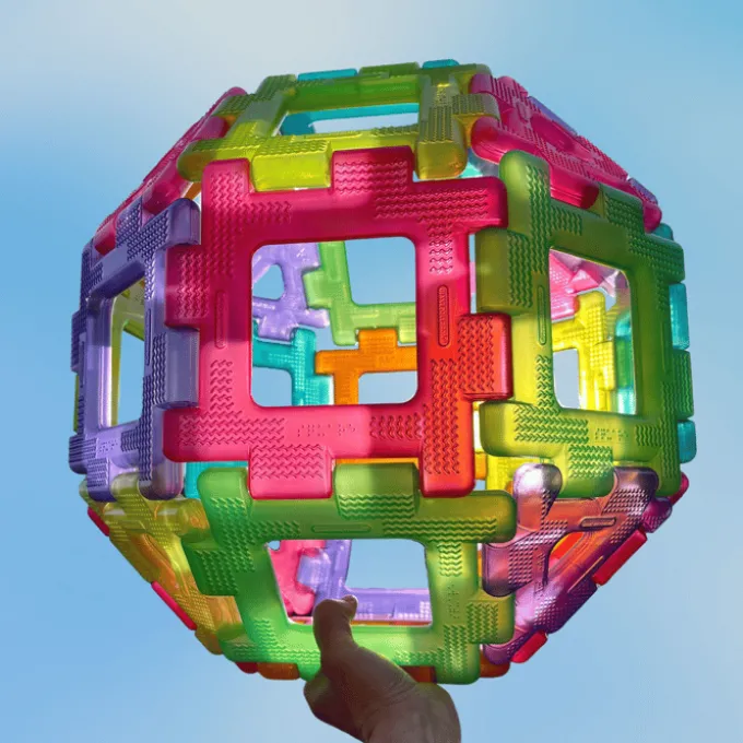 Polydron Large - Transparent, 60 Teile