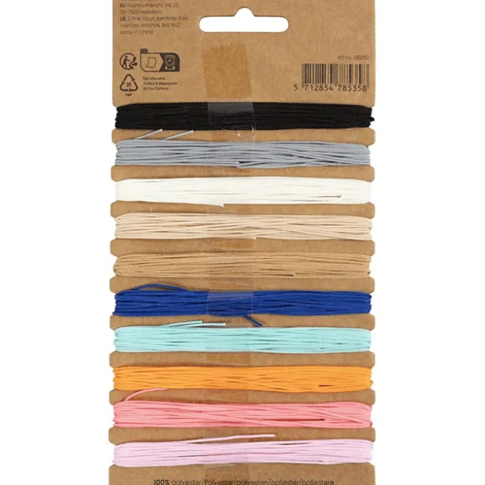 Polyesterschnur, 0,6 mm - 10 Farben