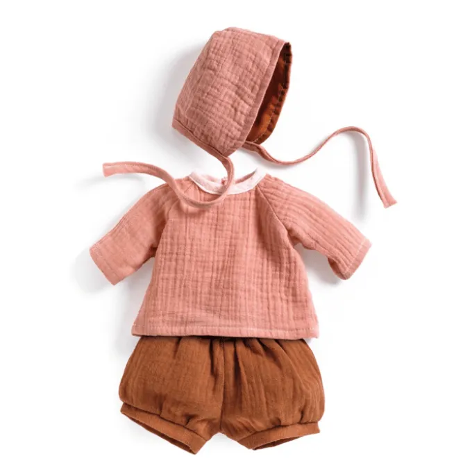 Pomea Puppenkleidung – Set mit Haube, Pfirsich