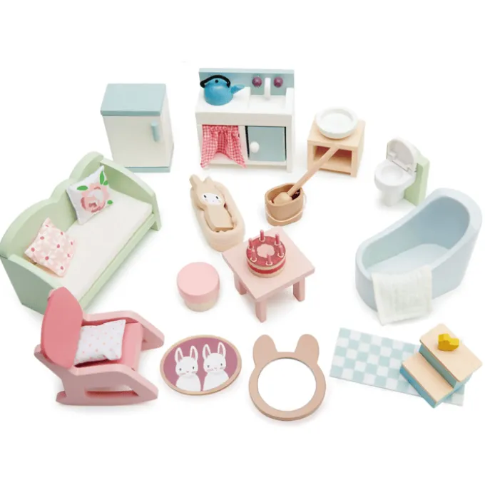 Puppenhausmöbel - Wohnzimmer, Küche, Bad